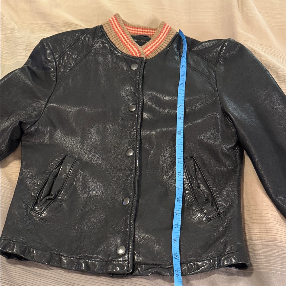 BCBGMaxAzria Black Bomber Leather Jacket - Picture 12 of 13